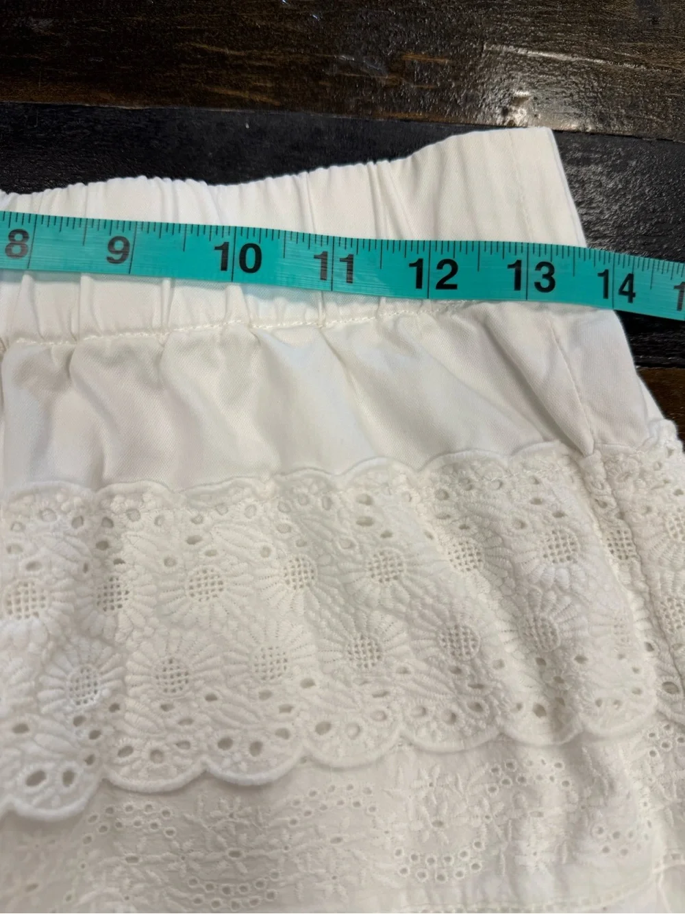 J.Crew White Eyelet Lace Mini Skirt Cottagecore Boho Cotton Size 0